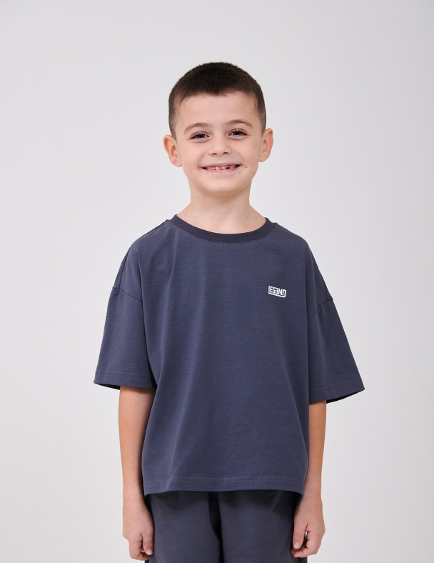 Футболка для мальчика SMIL 110923-1 Темно-серый - изображение 1