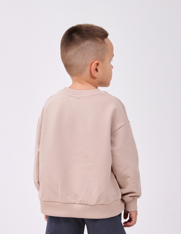 Детское худи для мальчика от 2 до 10 лет 95% cotton Eco Полотно Stretch French Terry Мягкое и Стильное для мальчика SMIL 116720-1 Капучино - изображение 2