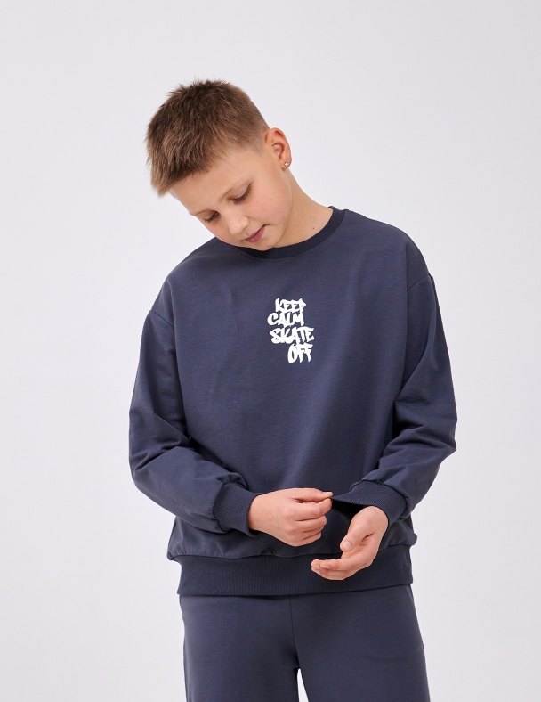 Детское худи для мальчика от 2 до 14 лет 95% cotton Eco Полотно Stretch French Terry Мягкое и Стильное для мальчика SMIL 116721-1 Темно-серый - изображение 1