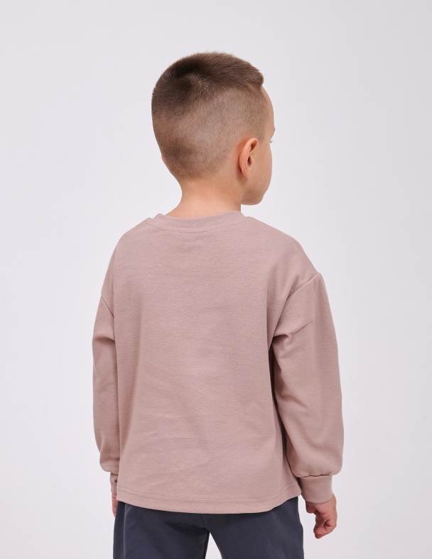 Детское худи для мальчика от 2 до 6 лет 95% cotton Eco Полотно Stretch Rib knit Тянется и Мягкое для мальчика SMIL 116750-1 Бежевый - изображение 2