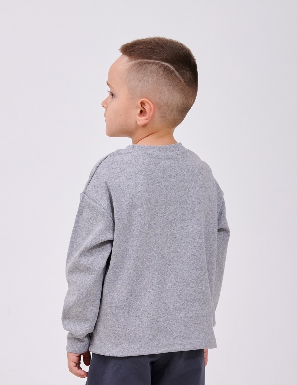 Детское худи для мальчика от 2 до 6 лет 95% cotton Eco Полотно Stretch Rib knit Тянется и Мягкое для мальчика SMIL 116750-1 Серый - изображение 2