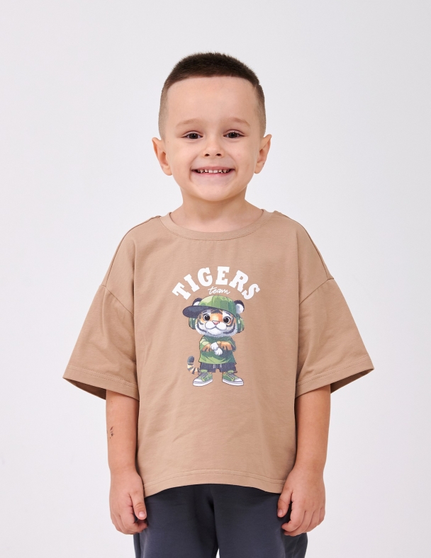 Футболка для хлопчика SMIL 110869-1-2s Бежевий - изображение 1