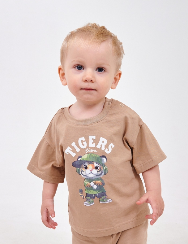 Футболка для хлопчика SMIL 110875-1-2s Бежевий - изображение 1