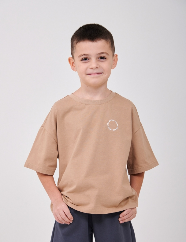 Футболка для хлопчика SMIL 110923-1-2s Сіро-бежевий - изображение 1