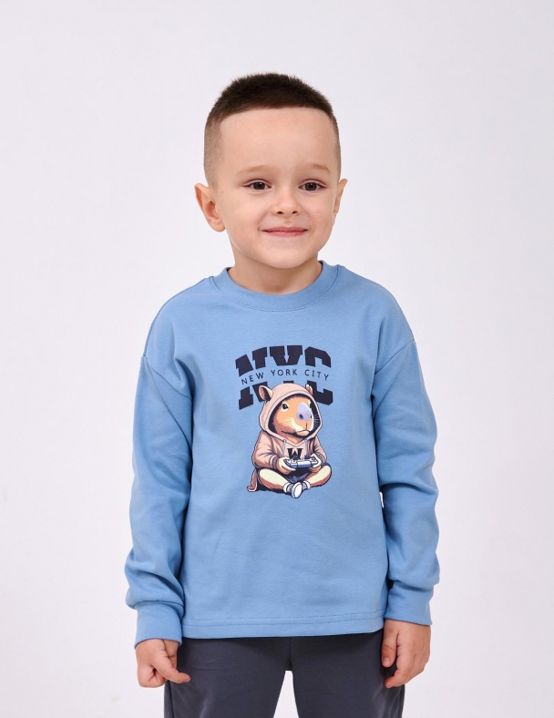 Худи для мальчика SMIL 116750-1-2s Пепельно-голубой - изображение 1