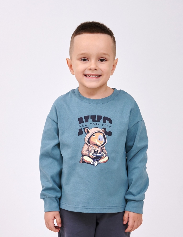 Худи для мальчика SMIL 116750-1-2s Серо-зеленый - изображение 3