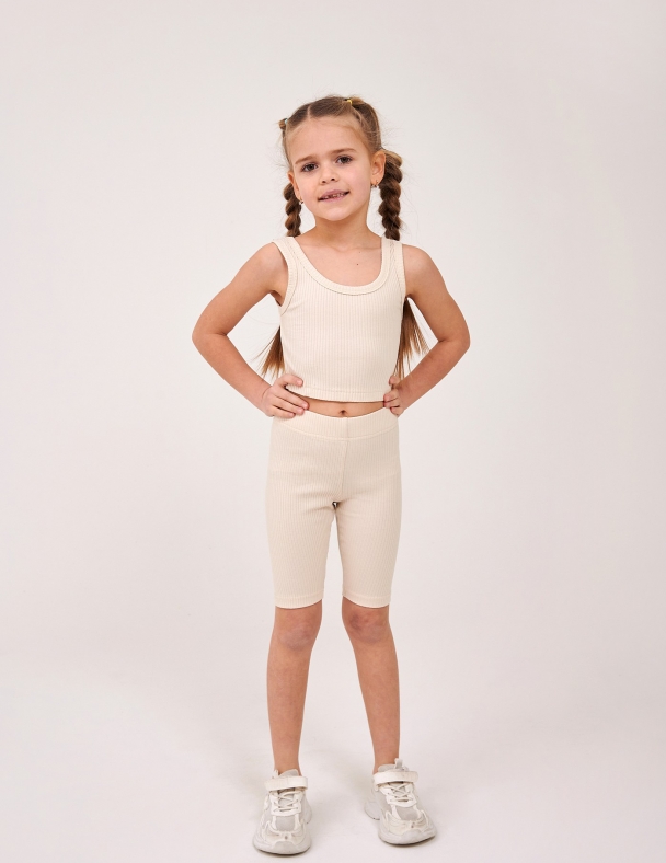 Майка для девочки SMIL 110876-1 Бежевый - изображение 3