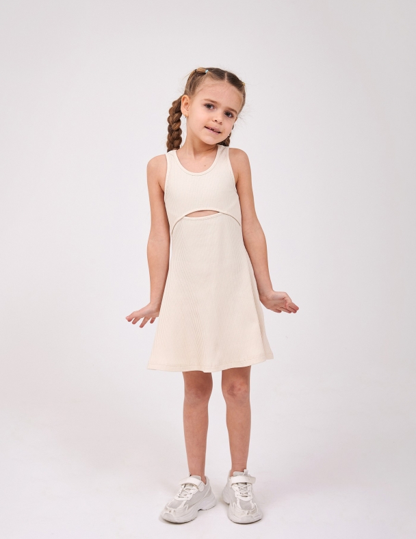 Сарафан для девочки SMIL 120473-1 Светло-бежевый - изображение 1