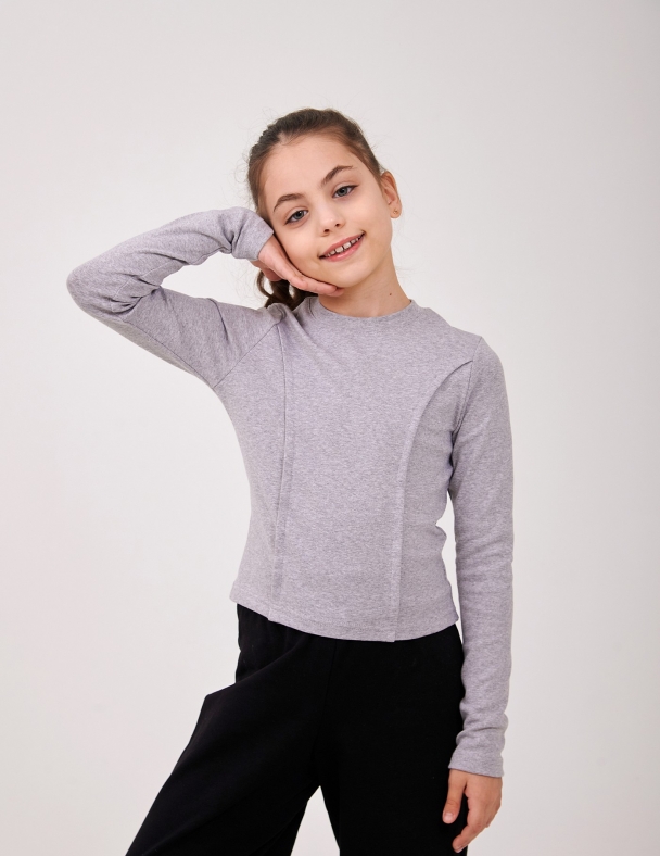 Лонгслів для дівчинки SMIL 114223 Сірий меланж - изображение 1