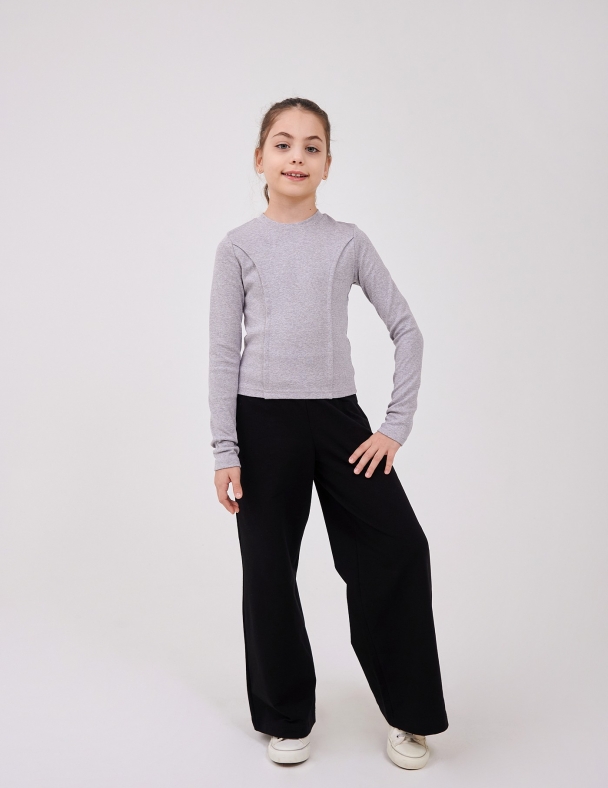 Лонгслів для дівчинки SMIL 114223 Сірий меланж - изображение 3