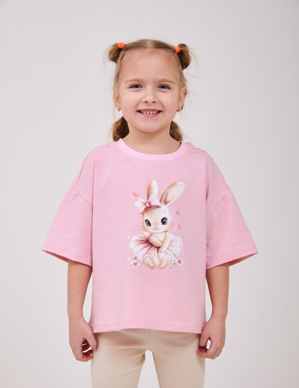 Футболка для дівчинки SMIL 110864-1 Рожевий - изображение 1