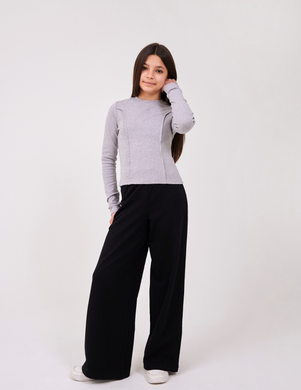 Лонгслів для дівчинки SMIL 114224 Сірий меланж - изображение 2