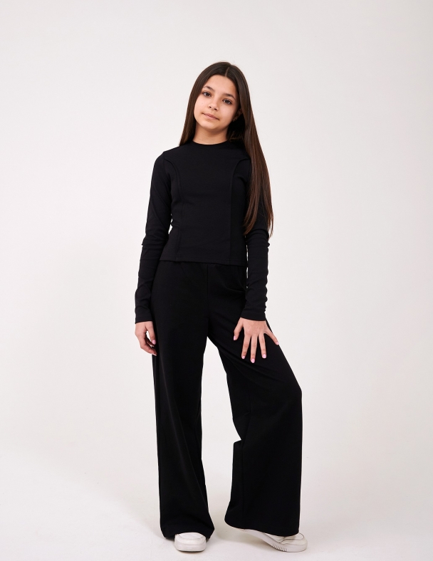 Лонгслів для дівчинки SMIL 114224 Чорний - изображение 3