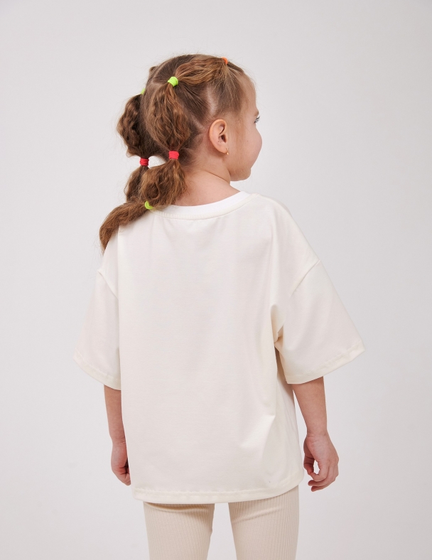 Футболка для дівчинки SMIL 110864-1-2s Кремовий - изображение 2