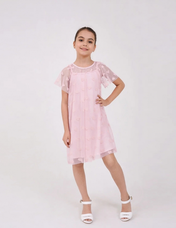 Платье для девочки SMIL 120494-1 Нежно-розовый - изображение 1