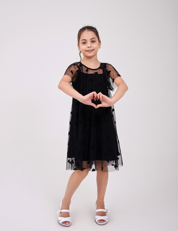 Платье для девочки SMIL 120495-1 Черный - изображение 1