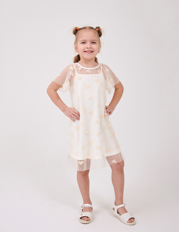 Платье для девочки SMIL 120494-1-2s Молочный - изображение 1