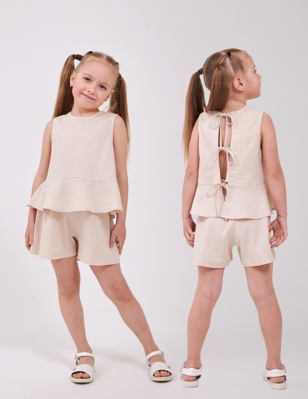 Комплект (топ+шорти) для дівчинки SMIL 113330-1 Кремово-бежевий - изображение 1