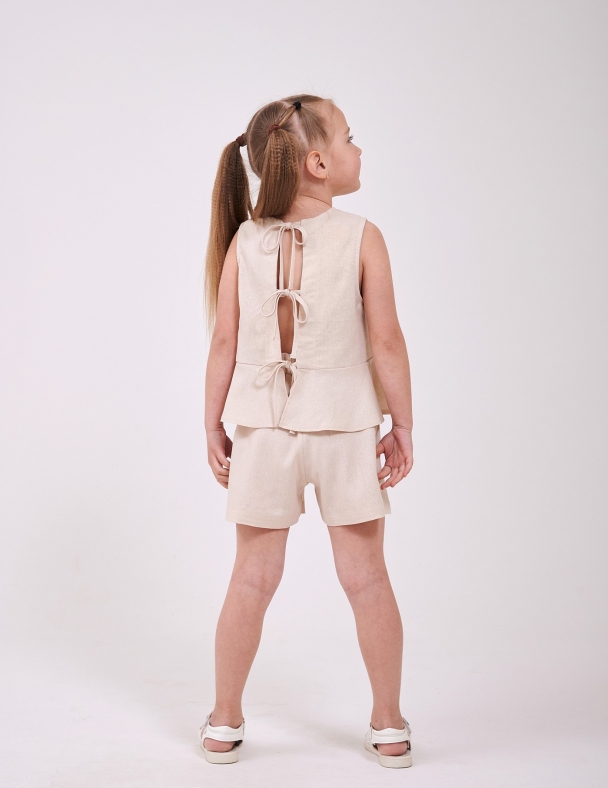 Комплект (топ+шорти) для дівчинки SMIL 113330-1 Кремово-бежевий - изображение 2