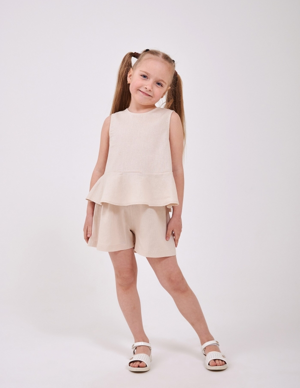 Комплект (топ+шорти) для дівчинки SMIL 113330-1 Кремово-бежевий - изображение 3
