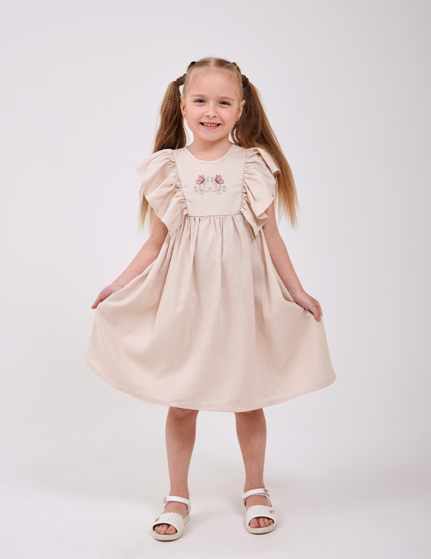 Сукня для дівчинки SMIL 120478-1 Кремово-бежевий - изображение 2