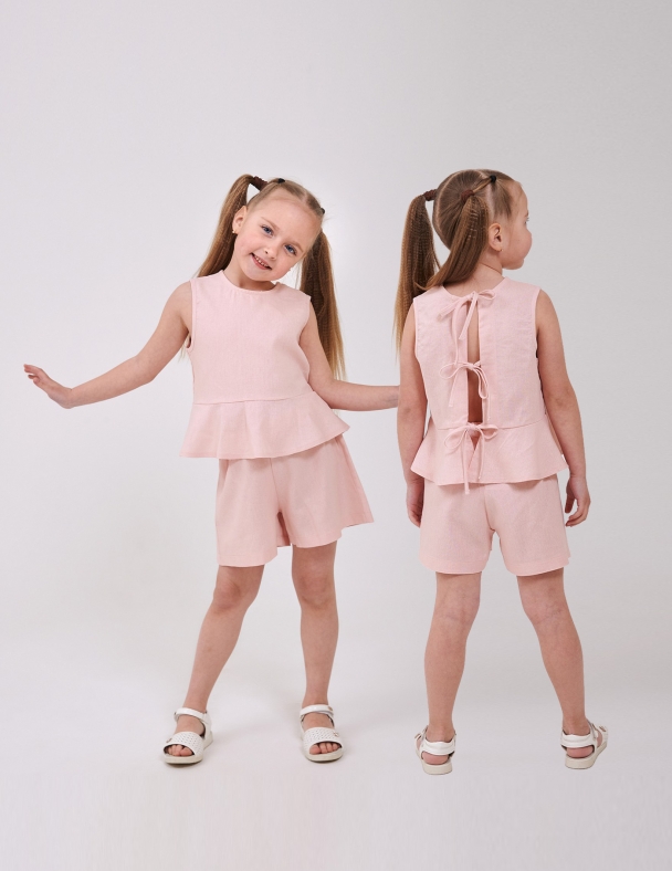 Комплект (топ+шорти) для дівчинки SMIL 113330-1 Рожева пудра - изображение 1