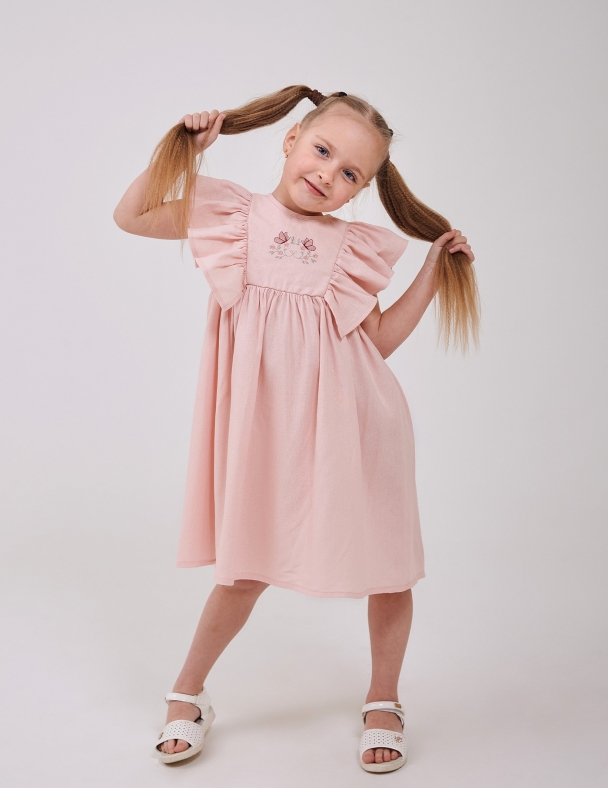 Сукня для дівчинки SMIL 120478-1-2s Рожева пудра - изображение 2