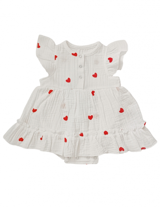 Боді-сукня для дівчинки SMIL 121080-1 Малюнок червоні серця - изображение 1