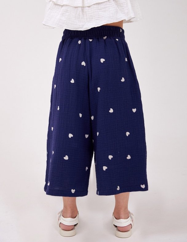 Брюки для дівчинки SMIL 115704-1 Малюнок серця на синьому - изображение 2