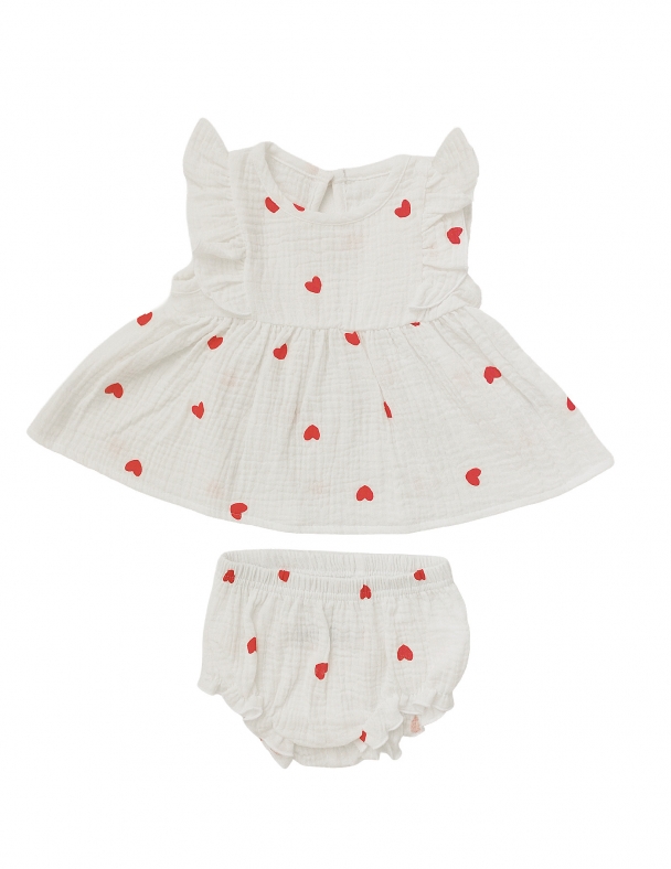 Комплект (сукня+труси) для дівчинки SMIL 113333-1 Малюнок червоні серця - изображение 1