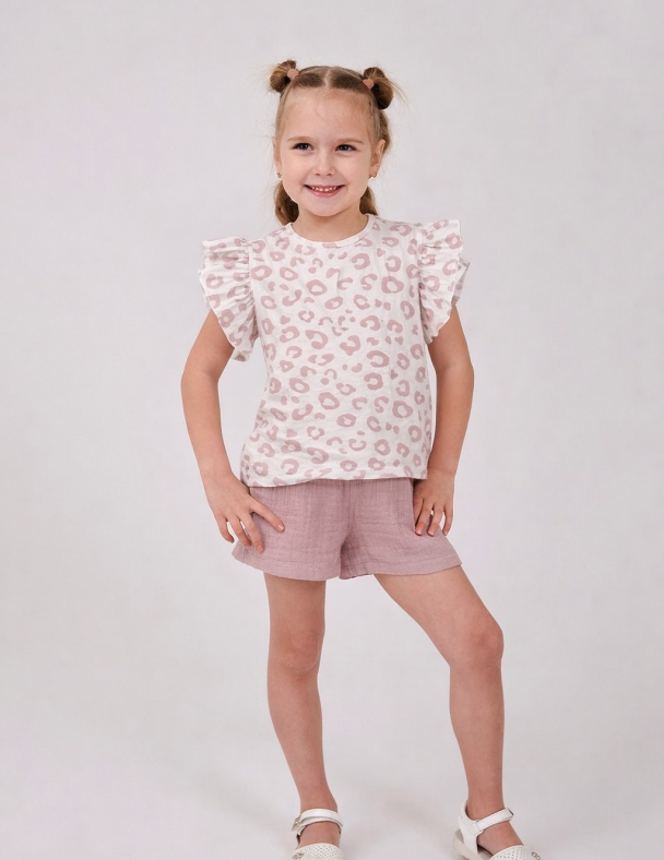 Комплект (футболка+шорти) для дівчинки SMIL 113335-1 Малюнок - изображение 1