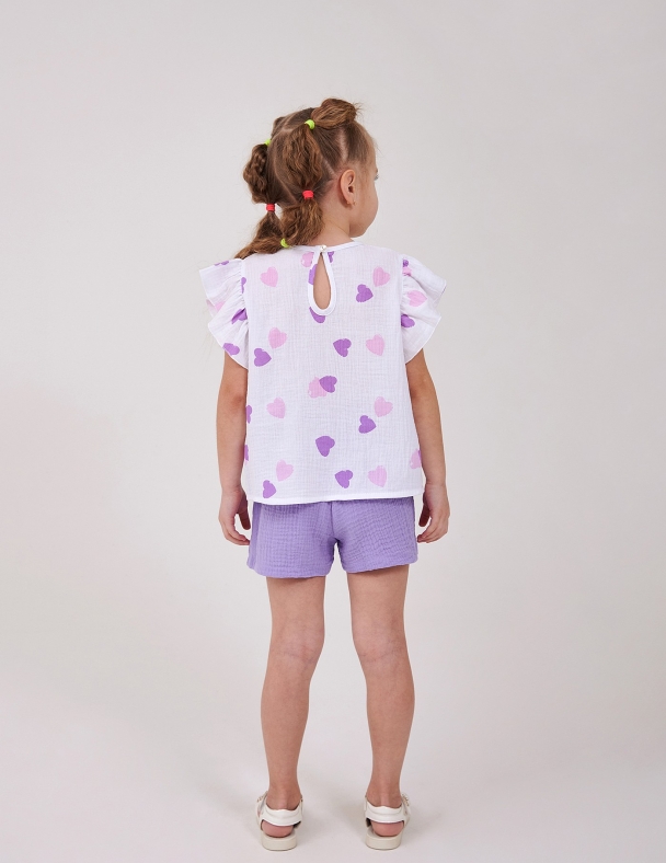 Комплект (футболка+шорти) для дівчинки SMIL 113356-1 Малюнок серце - изображение 2