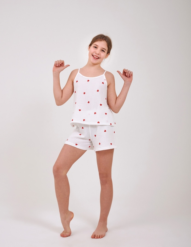 Піжама для дівчинки SMIL 104878-1 Малюнок червоні серця - изображение 1