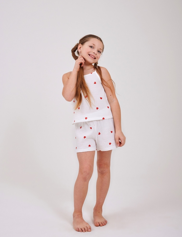 Піжама для дівчинки SMIL 104768-1 Малюнок червоні серця - изображение 1