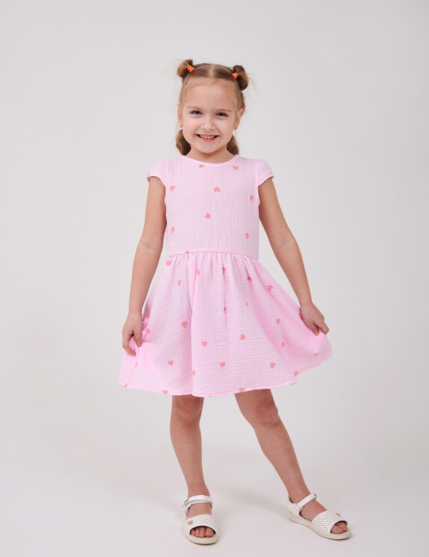 Сукня для дівчинки SMIL 120480-1 Малюнок серця на рожевому - изображение 4