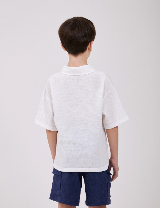 Сорочка для хлопчика SMIL 110908-1 Молочний - изображение 2