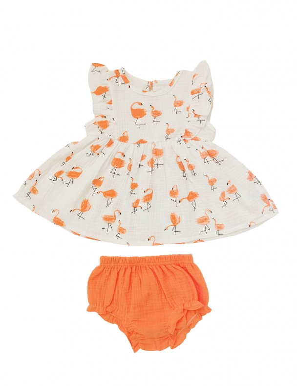 Комплект (сукня+труси) для дівчинки SMIL 113333-1-2s Малюнок Фламінго - изображение 1