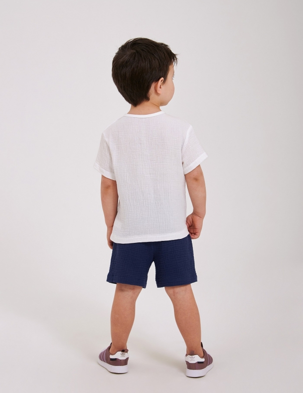 Футболка для мальчика SMIL 110906-1-2s Молочный - изображение 2