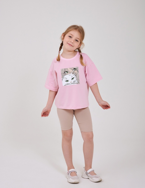 Футболка для девочки SMIL 110942-1 Розовый - изображение 1