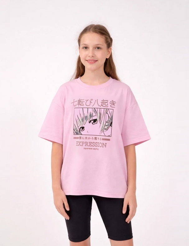 Футболка для девочки SMIL 110943-1 Розовый - изображение 1