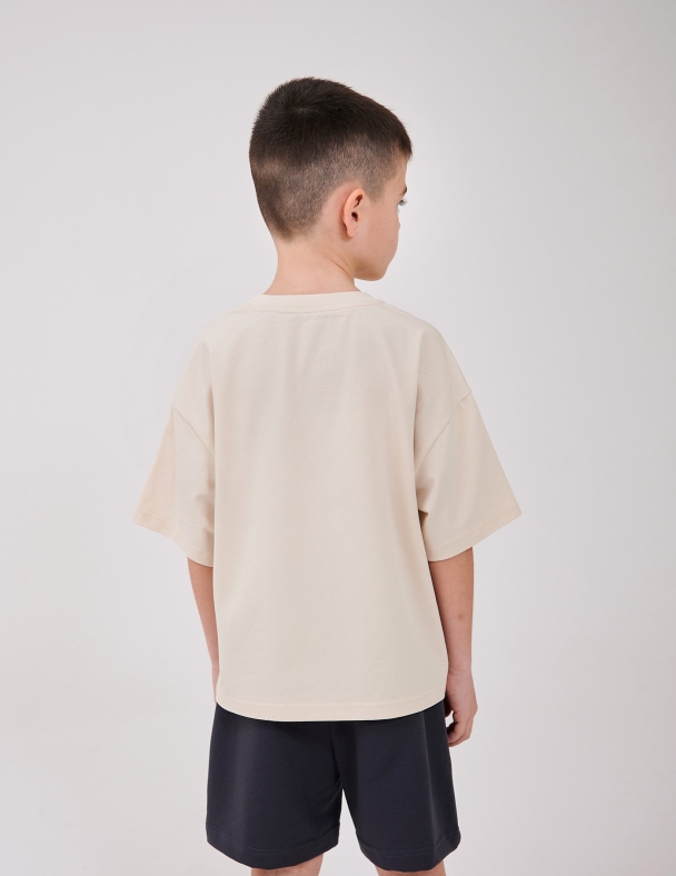 Футболка для мальчика SMIL 110916-1 Светло-бежевый - изображение 3