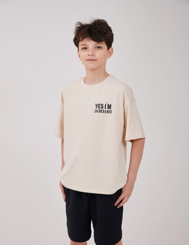Футболка для мальчика SMIL 110916-1 Светло-бежевый - изображение 4