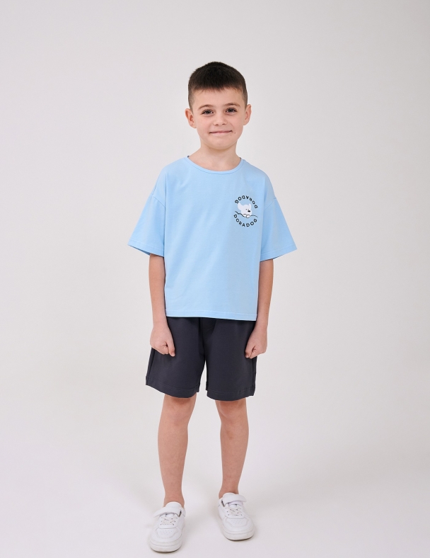 Футболка для мальчика SMIL 110915-1 Голубой - изображение 1