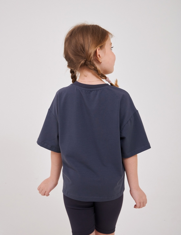 Футболка для девочки SMIL 110942-1-2s Графитовый - изображение 2