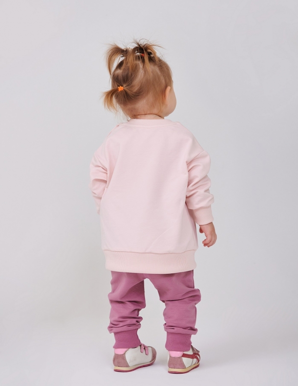Костюм (свитшот+штаны) для девочки SMIL 117510-1-2s Нежно-розовый - изображение 2