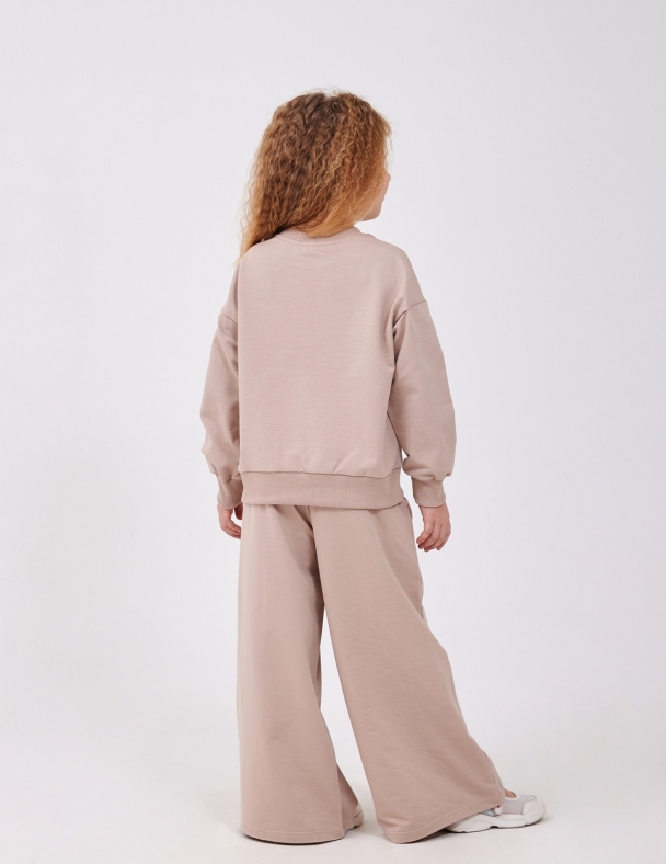 Костюм (свитшот+штаны) для девочки SMIL 117512-1-2s Капучино - изображение 3