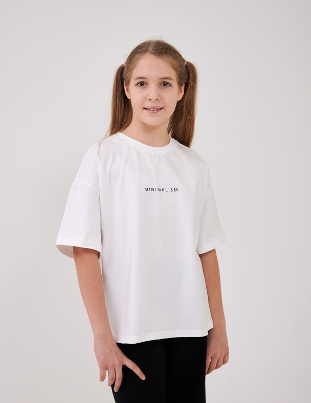 Футболка для девочки SMIL 110929-1-2s Молочный - изображение 1