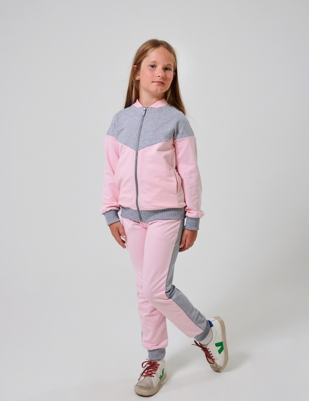 Спортивний костюм (куртка+брюки) для дівчинки SMIL 117560-1 Рожевий - изображение 1