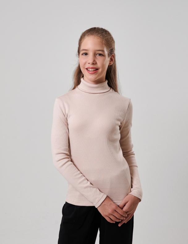 Гольф с отворотом для девочки SMIL 114204-1 Бежевый - изображение 1