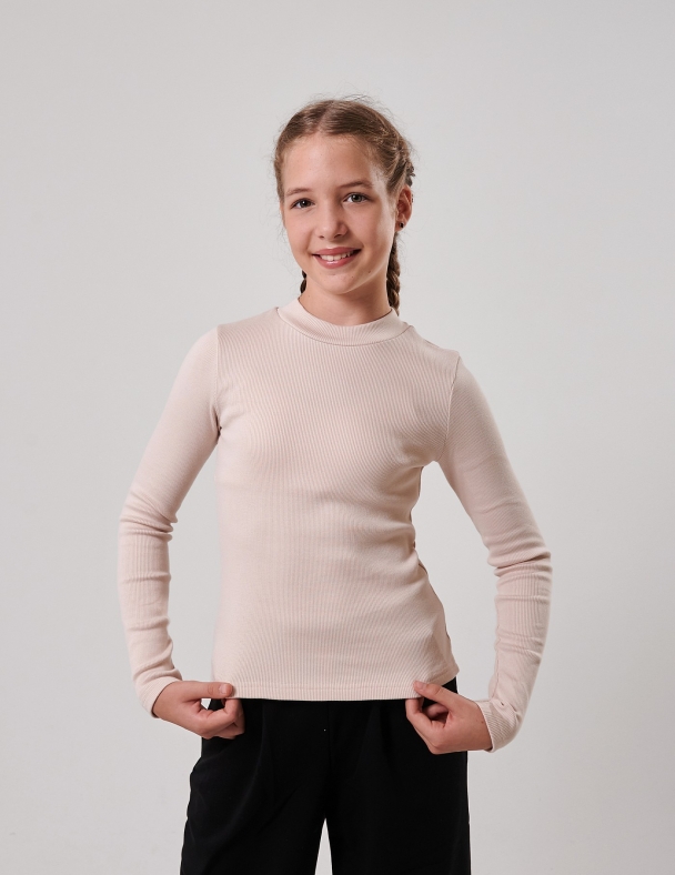 Футболка с длинным рукавом для девочки SMIL 114206-1 Бежевый - изображение 1